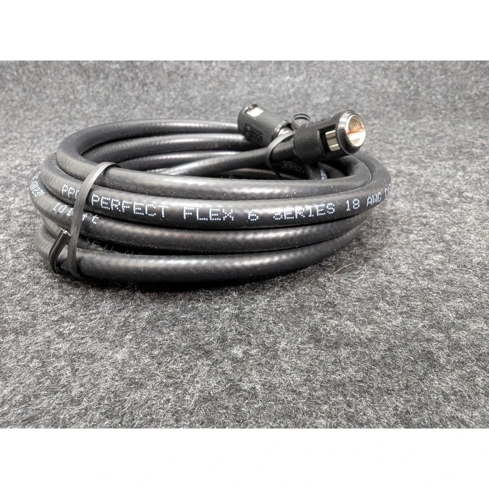 NEW PPC Perfect Flex 6 Series 18 AWG Coaxial Cable 8 Feet Black CATV CMX Coax